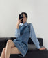 Detachable Sleeve Denim Mini Dress